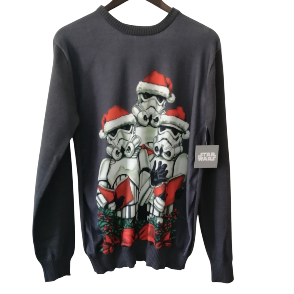 Star Wars  Crewneck Sweater with Stormtrooper Santa Design